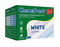 "Clean&Fresh" Порошок суперконцентрат для стирки белого белья 900г.