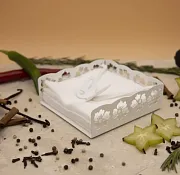 Салфетница "Бабочка" 12,6х12,6х4см, цв.белый