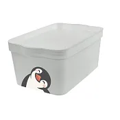 "Lalababy" Ящик для хранения "Cute Penguin" 7л, 32х21,1х14,1см, цв.серый