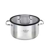 "BOHMANN" Кастрюля со сливом и стеклянной крышкой 5,9л