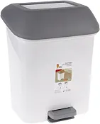 Ведро для мусора с педалью "Step" 15л 28х33х41см, цв.белый