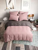 "Ночь нежна" Комплект постельного белья, цв.дымчатая роза, евро, 50х70см, поплин