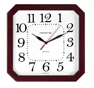 Часы настенные "Квадро" 29х29см, цв.бордовый
