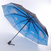 "ArtRain" Зонт женский, 3 слож., автомат, цв.черно-голубой