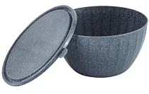 "STONE" Салатник с крышкой 1,7л цв.темный камень