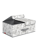 "VALIANT" VINTAGE GREY Короб стеллажный с крышкой на магните, 2 секции 50х30х20см