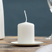 Подсвечник "Тарелка" 7,6см цв.белый