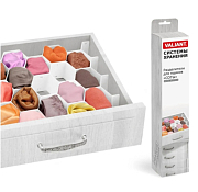 "VALIANT" DRAWER ORGANIZER Разделители для ящиков 8шт. 37x7см, цв.белый