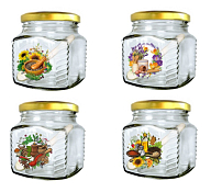 Баночка для хранения специй 250мл, 8см с кр. и ложкой 626-124