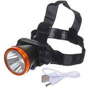 Фонарь налобный 2 режима, 1LED