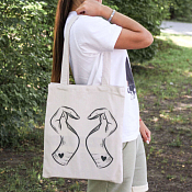 Сумка текстильная "Hands heart" 35х40см