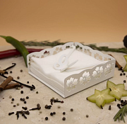 Салфетница "Бабочка" 12,6х12,6х4см, цв.белый