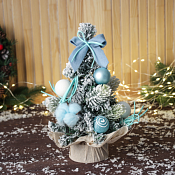 Ель искусственная "Сюрприз в мешочке" 31х17см, цв.голубой