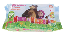 "Маша и Медведь" Детские влажные салфетки 64шт.