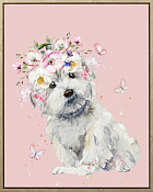 Декор. изобр. "Болонка с цветами" 40х50х2,5см