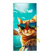 Полотенце пляжное "Пляжный кот" 70х140см