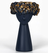 Подсвечник "Девушка с венком" 9,5х9,5х14см, цв.микс