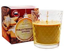 Свеча в стекле "Рождественский пряник" 130гр 8,2см