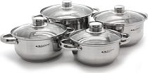 "Гретта" Набор кастрюль 8пр. (1,6+2,2+3,2+4,2л)