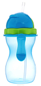 "BAMBINI" Детская бутылочка с трубочкой 300мл цв.синий
