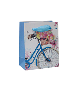 Пакет бумажный "Велосипед" 14х11х6см