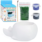 Фигурка-кашпо для раскрашивания "Китенок" с мхом 11,5х10х7,5см