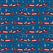 Упаковочная бумага "Новогодний поезд" 100х70см