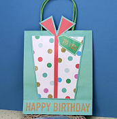 Пакет бумажный "Happy B-day gift" 21х25,5х10см, цв.зеленый