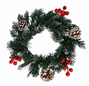 "СНОУ БУМ" Венок новогодний "Шишки и ягоды" 25см