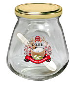 Банка для хранения специй "Соль", 260мл. с кр. и ложкой