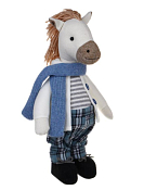 "СНОУ БУМ" Игрушка мягкая "Конь в клетчатых штанах" 13х12х30см