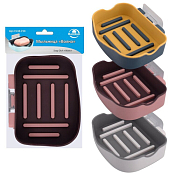 Мыльница на присоске "Волна" 3цв.