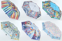 "ArtRain" Зонт женский, 3 слож., автомат (6 видов)