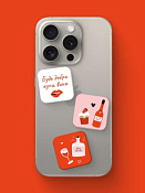 Стикеры 3D многоразовые "Всё будет вино!" 3шт.