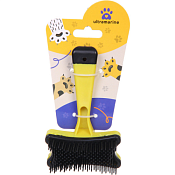 Расческа-пуходерка "Пушок" 13см, цв.желтый