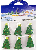 Набор прищепок декоративных "Маленькая елочка" 6шт. 2,5см