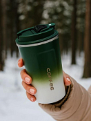 Термокружка "Сoffee gradient" с датчиком температуры 510мл, цв.зеленый