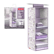 "VALIANT" LAVANDE Кофр подвесной для хранения, 4 секции 30х30х84см