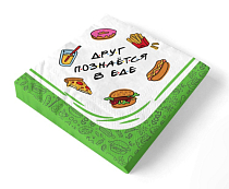 "Друзья" Салфетки бумажные 3-х слойные 33х33см, 20шт.