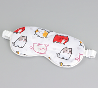 Маска для сна "Котики" 20х9см, цв.белый