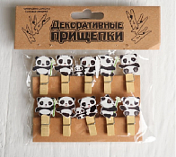 Набор прищепок декоративных "Панды" 10шт.