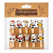Набор прищепок декоративных "Панды" 10шт. 9,5х12,5см