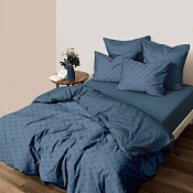 Комплект постельного белья Fine Line "Сапфир" 2сп,70х70см, прост.на резинке, перкаль