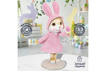 Фигурка "Зайка в розовом плаще" 7,5х5,5х13,5см