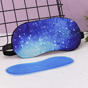 Маска для сна "Cosmos" 9х19см с охлаждающим гелем, цв.голубой