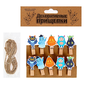 Набор прищепок декоративных "Для хэллоуина" с веревкой 10шт, 3,5х1,5см