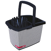 "YORK" Ведро с отжимом "Pepita" 10л, 23х38х28см, цв.черно-белый