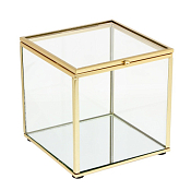 Шкатулка декоративная "Кристалл" с зеркальным дном 12х12х12см куб