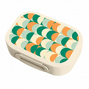 Ланч-бокс с декором пластик 0,98л прям 18х13х5см, цв. бежевый