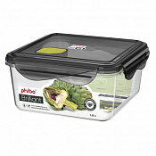 "BRILLIANT" Контейнер тритан 1,15л квад 16х16х8см цв.черный